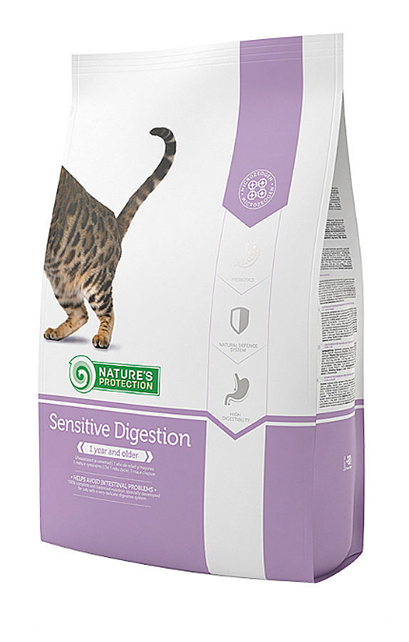 Nature’s Protection корм для взрослых кошек всех пород, чувствительное пищеварение, индейка