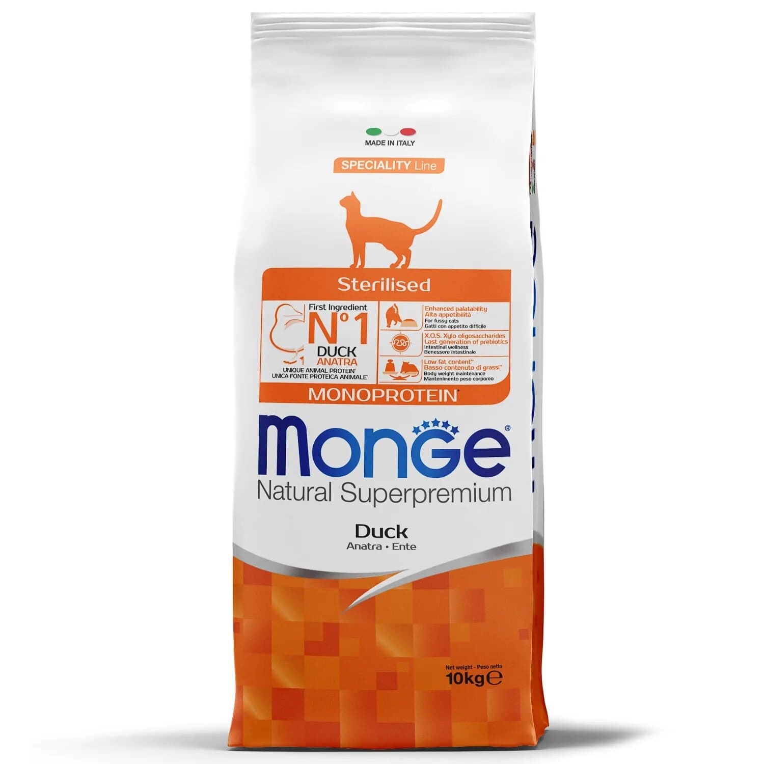 Monge Cat Monoprotein Sterilised корм с уткой 10
