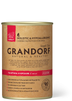 Grandorf влажный корм для взрослых собак всех пород, телятина и кролик в желе