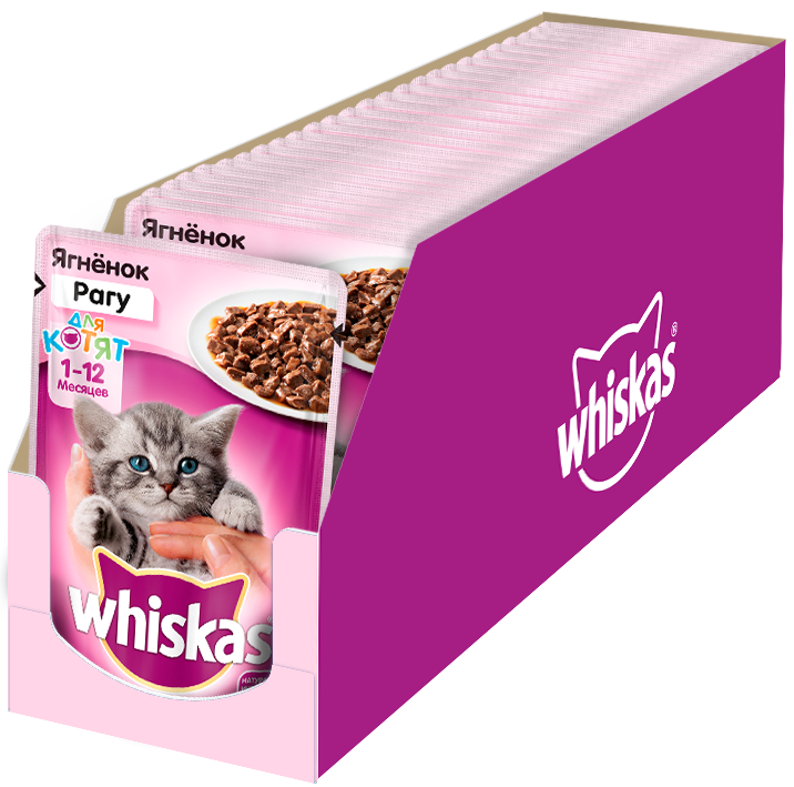 Whiskas влажный корм для котят всех пород, рагу с ягненком (85 гр)