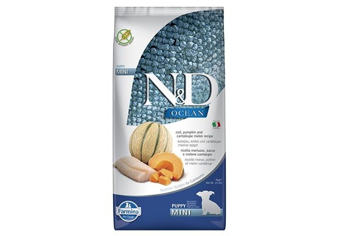 Farmina N&D Ocean корм для щенков мелких пород, беззерновой, треска, тыква и мускусная дыня 7 кг