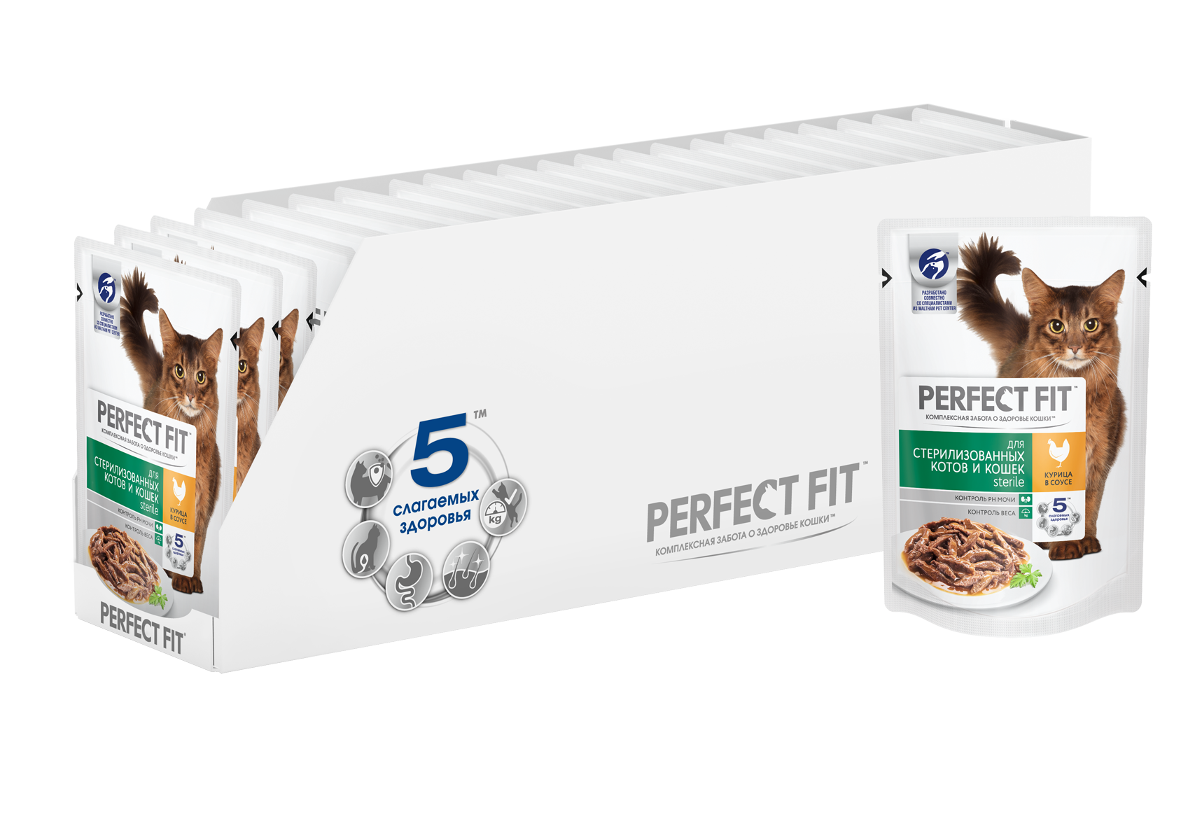 Perfect Fit влажный корм для стерилизованных кошек всех пород, рагу с курицей (85 гр)