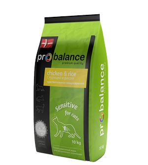 ProBalance корм для взрослых кошек всех пород, чувствительное пищеварение, курица и рис