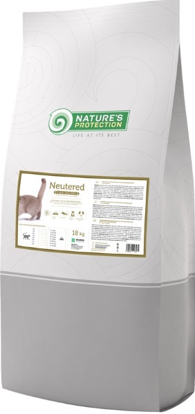 Nature’s Protection корм для стерилизованных кошек и кастрированных котов всех пород, курица, индейк