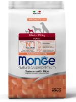 Monge Dog Speciality Mini корм для взрослых собак малых пород, лосось с рисом