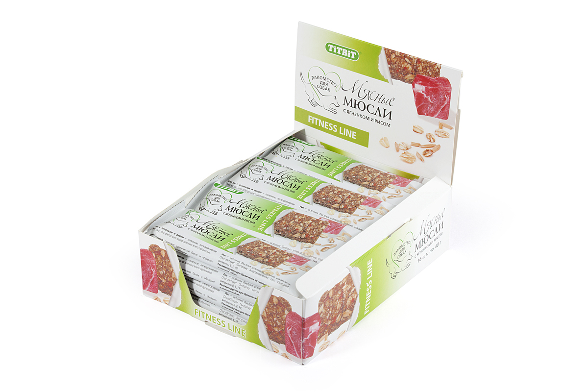 Титбит Мюсли Fitness с ягненком и рисом (16шт)