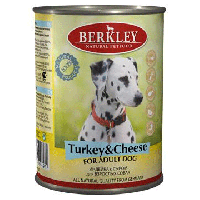 Berkley консервы для взрослых собак всех пород, индейка с сыром