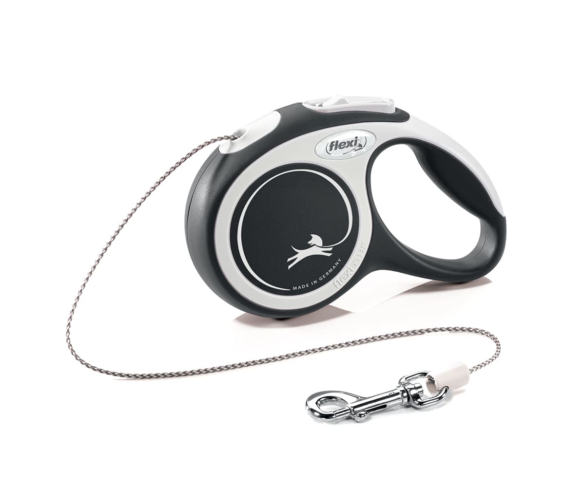 Flexi New Line Comfort рулетка-трос, размер XS, для собак весом до 8 кг, 3 м (серая/черная)