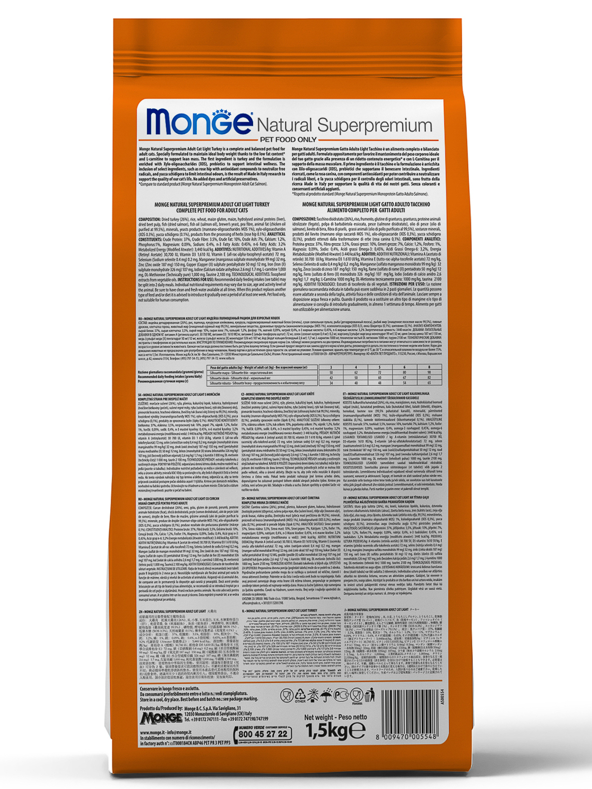 Monge Cat Monoprotein корм для стерилизованных взрослых кошек всех пород, утка / 1,5 кг