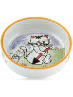 Beeztees с изображением кошки 13 см миска для кошек форфор белый