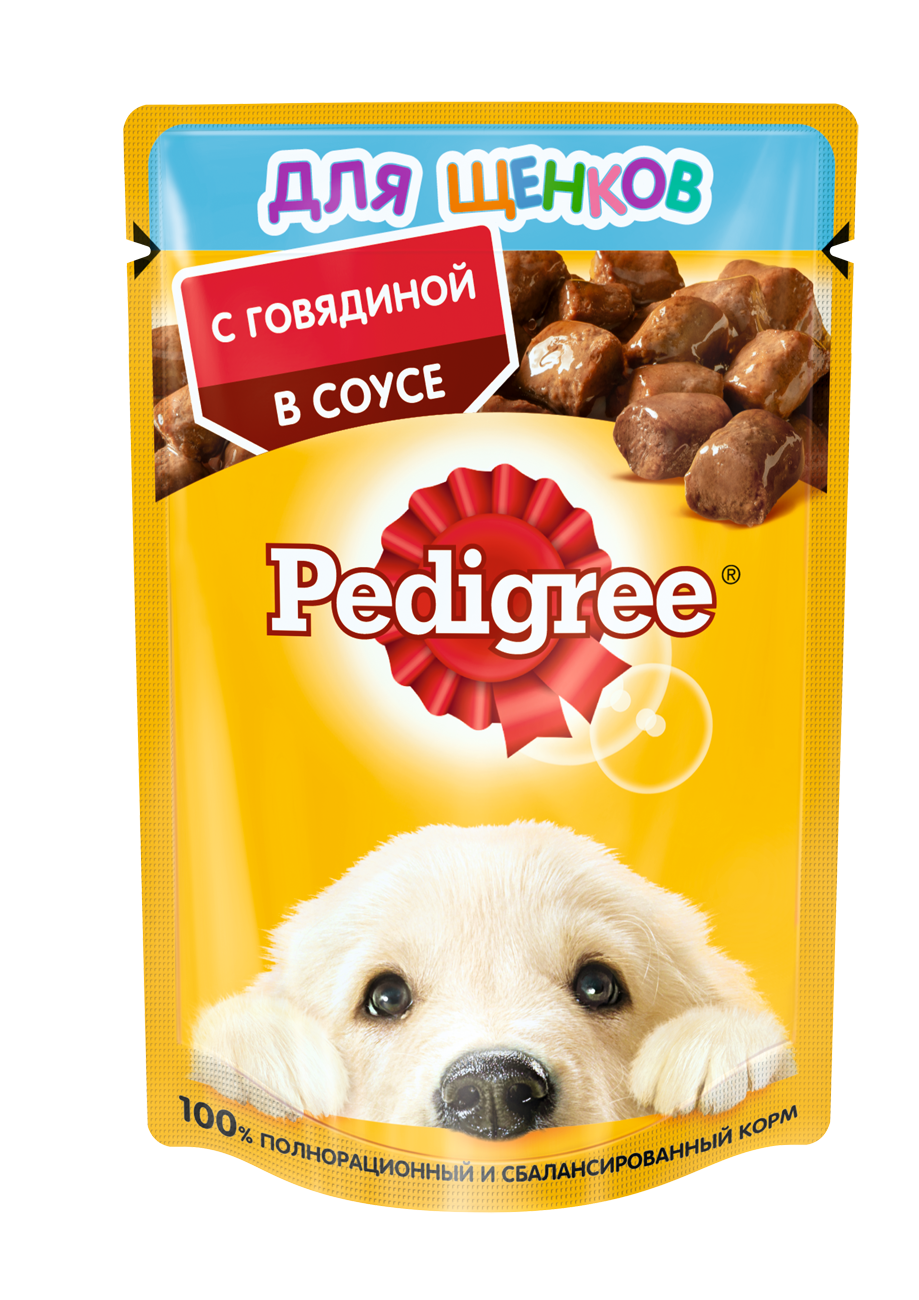 Pedigree влажный корм для щенков всех пород, говядина (28шт в уп) / 85 гр