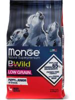 Monge Dog BWild Low Grain Puppy & Junior корм для щенков всех пород, низкозерновой, мясо оленя