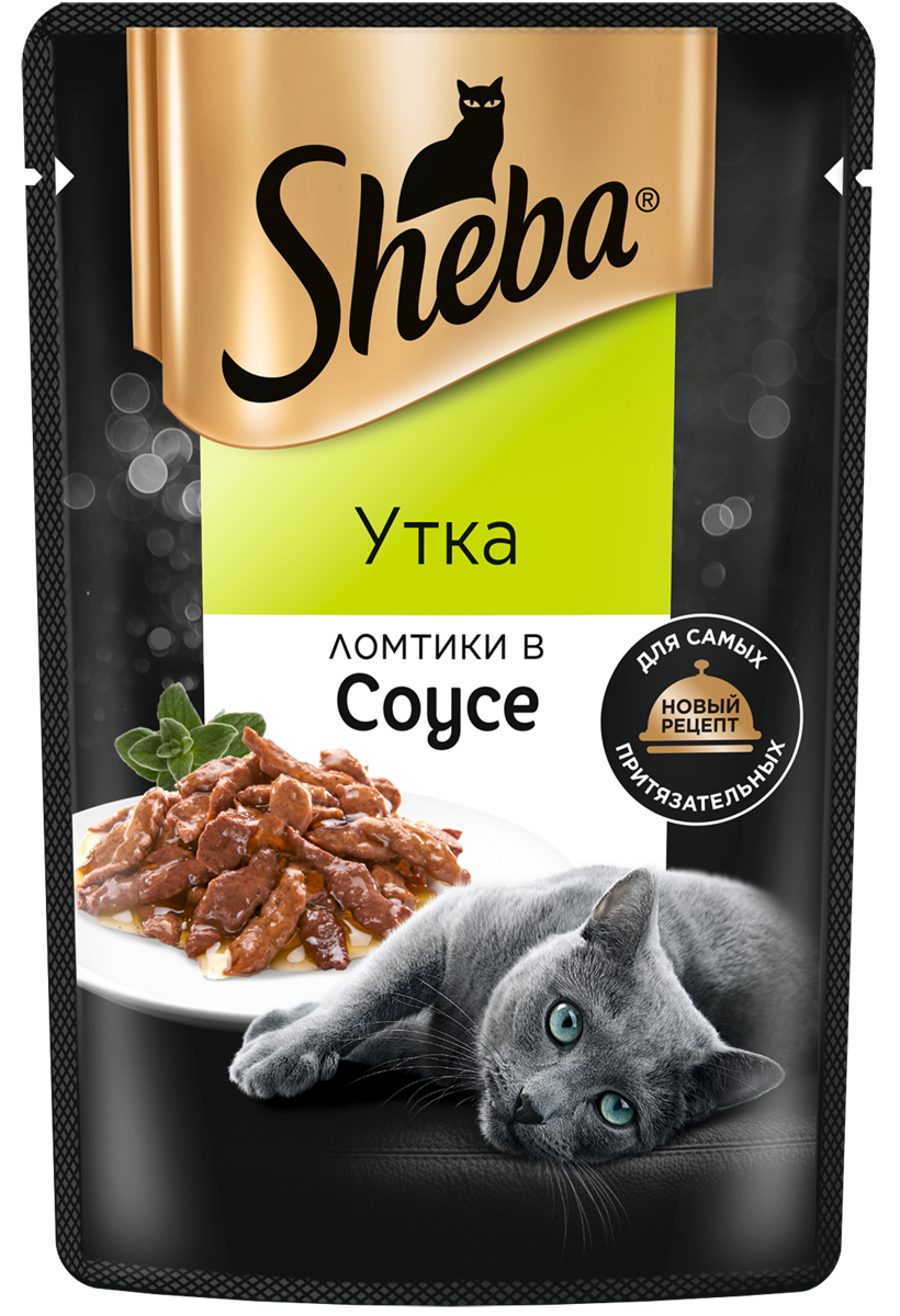 Sheba влажный корм для кошек, ломтики с уткой в соусе (28шт в уп) / 75 гр