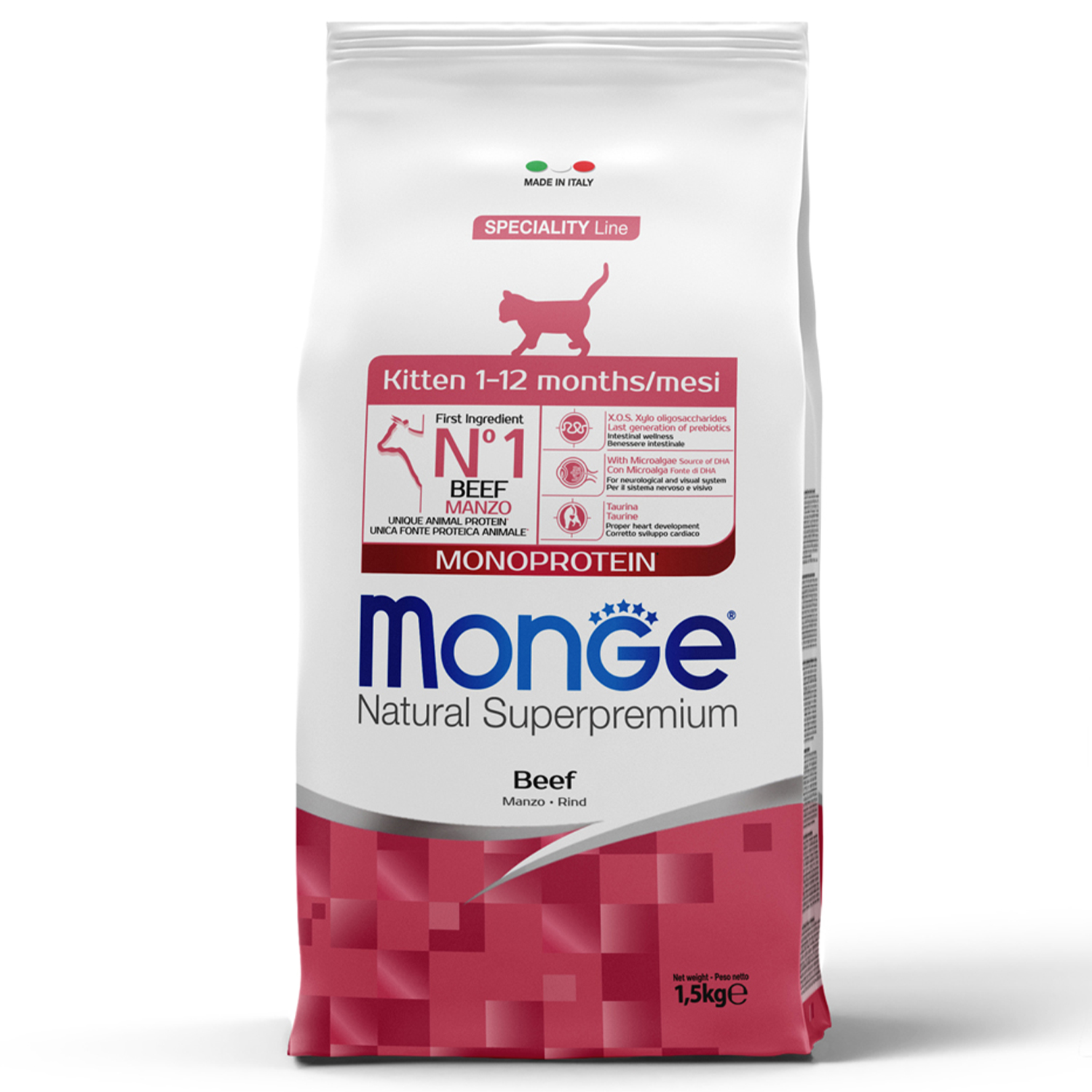 Monge Cat Speciality Line Monoprotein корм для котят и беременных кошек, из говядины 1,5 кг