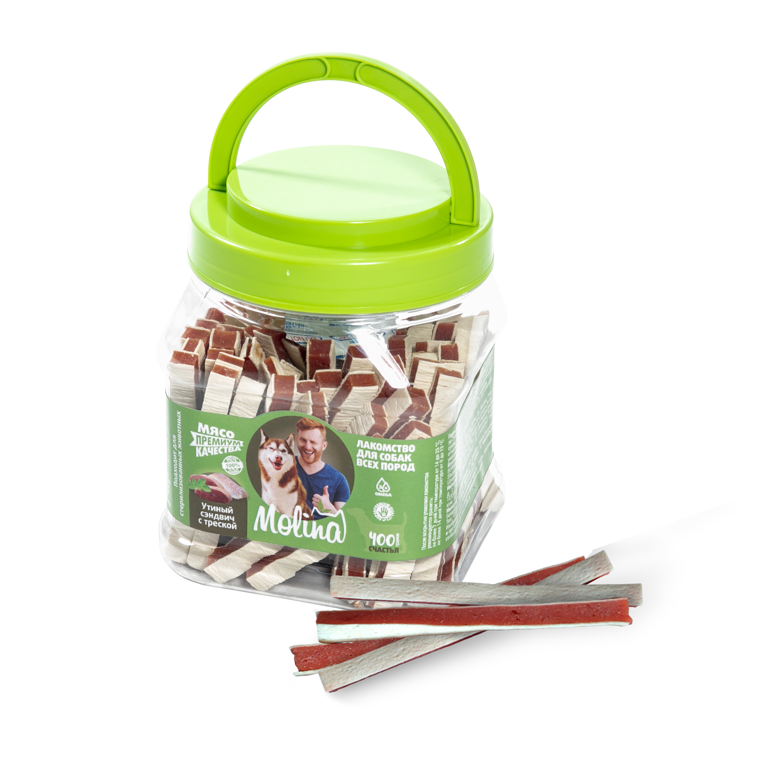 утиный сэндвич с  треской с кусочками 