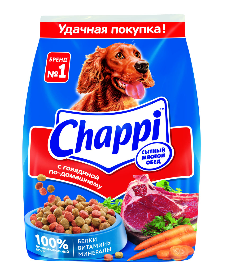Chappi корм для взрослых собак всех пород, говядина по-домашнему / 600 гр