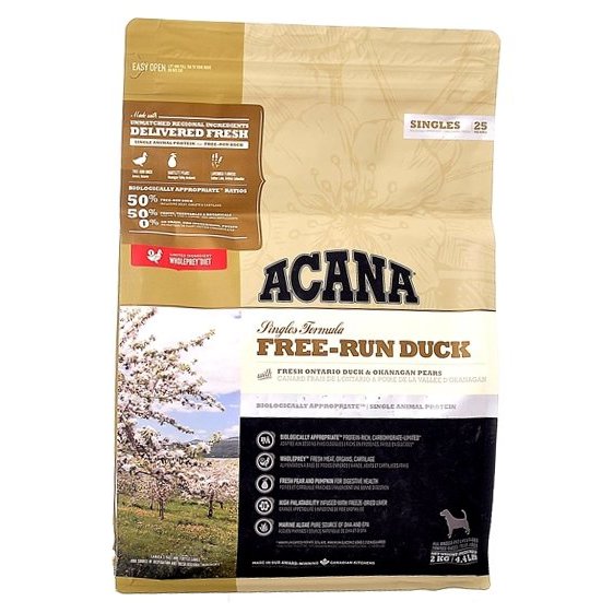 Acana Singles корм для взрослых собак всех пород, беззерновой, утка 2 кг