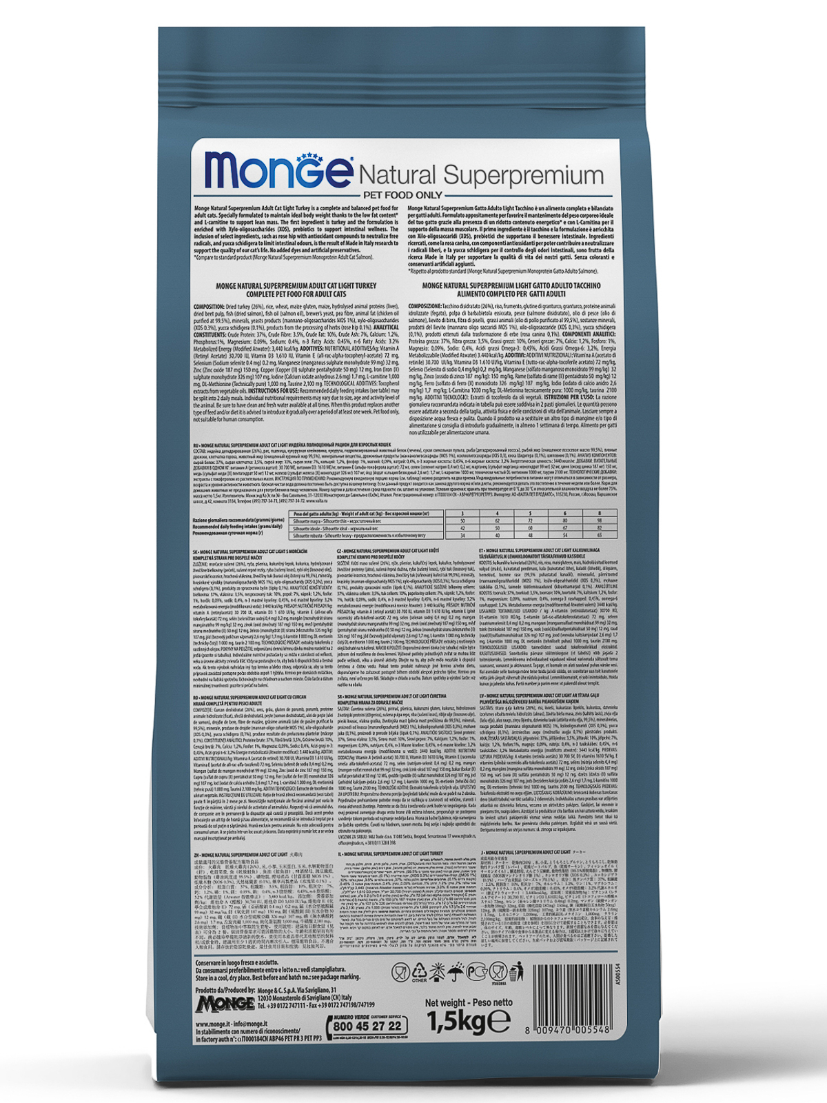 Monge Cat Monoprotein Sterilised корм для стерилизованных кошек всех пород, форель / 1,5 кг