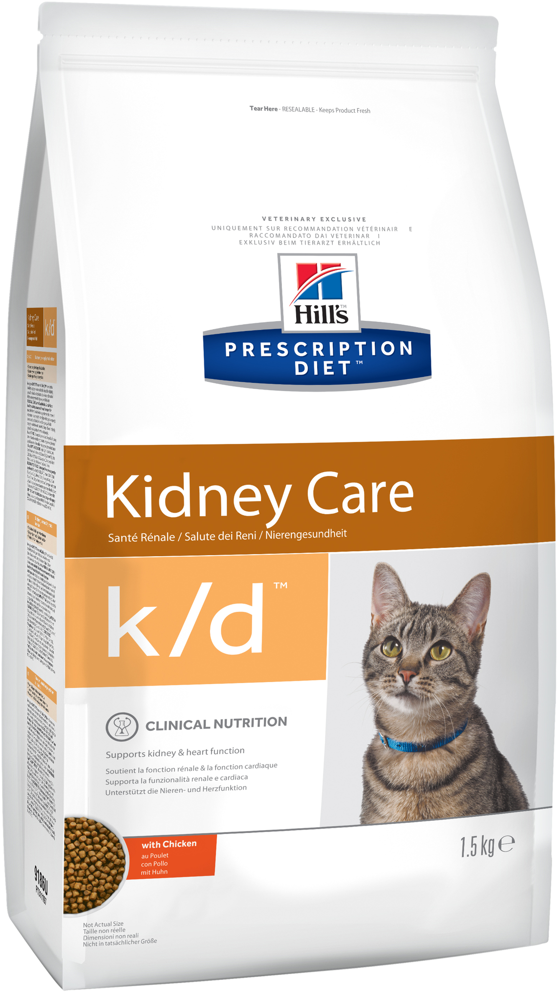 Hill's Prescription Diet k/d Kidney Care сухой диетический корм для кошек для поддержания здоровья п