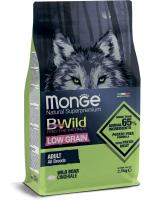 Monge Dog BWild Low Grain корм для взрослых собак всех пород, низкозерновой, мясо дикого кабана