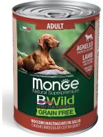 Monge Dog BWild GF влажный корм для собак, беззерновой, в соусе, ягненок, тыква, кабачок (24шт в уп)