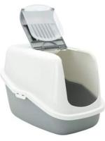 Savic Nestor Туалет закрытый Нестор белый, светло-серый туалет закрытый для кошек белый