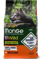 Monge Dog BWild Grain Free корм для щенков всех пород, беззерновой, утка с картофелем
