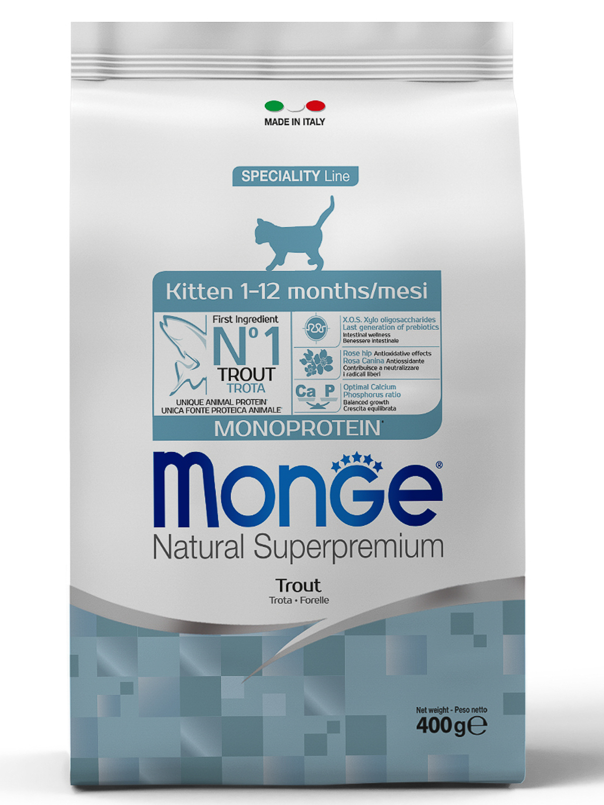 Monge Cat Kitten Monoprotein корм для котят всех пород, форель (400 гр)
