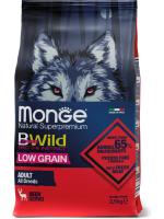 Monge Dog BWild Low Grain корм для взрослых собак всех пород, низкозерновой, мясо оленя
