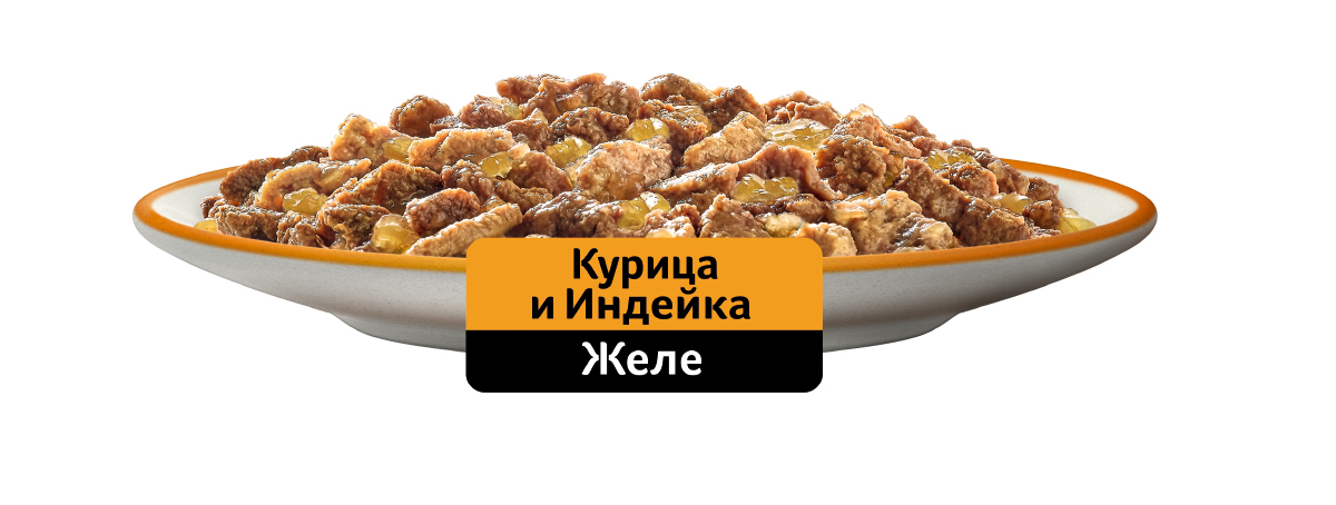 Whiskas влажный корм для кошек, желе с курицей и индейкой (28шт в уп) / 75 гр