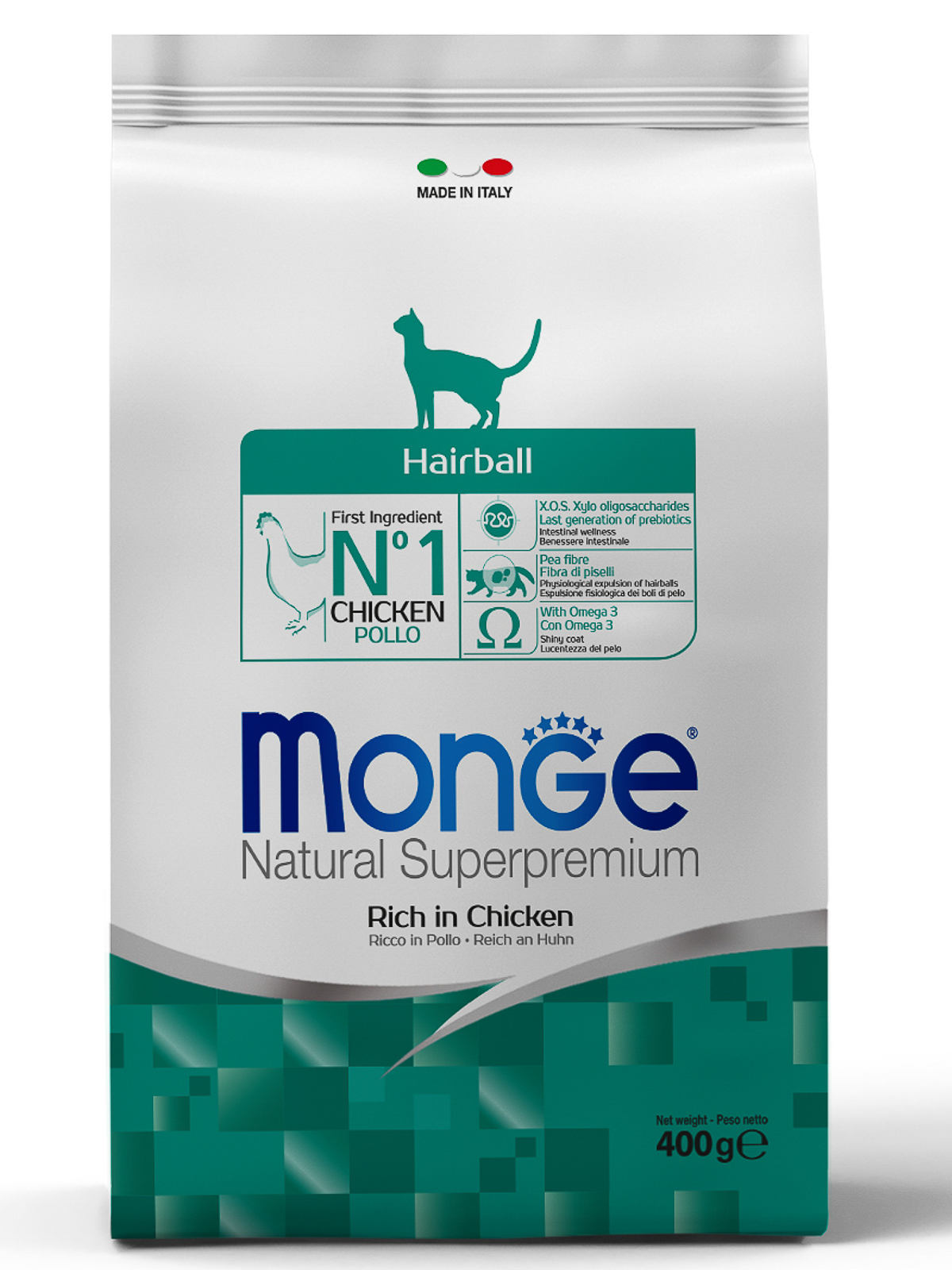 Monge Cat Hairball корм для кошек всех пород и возрастов, для выведения шерсти (400 гр)