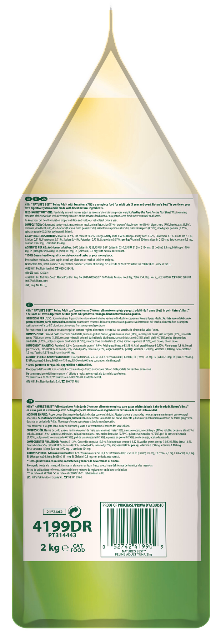 Hill's Nature's Best Feline Adult with Tuna dry