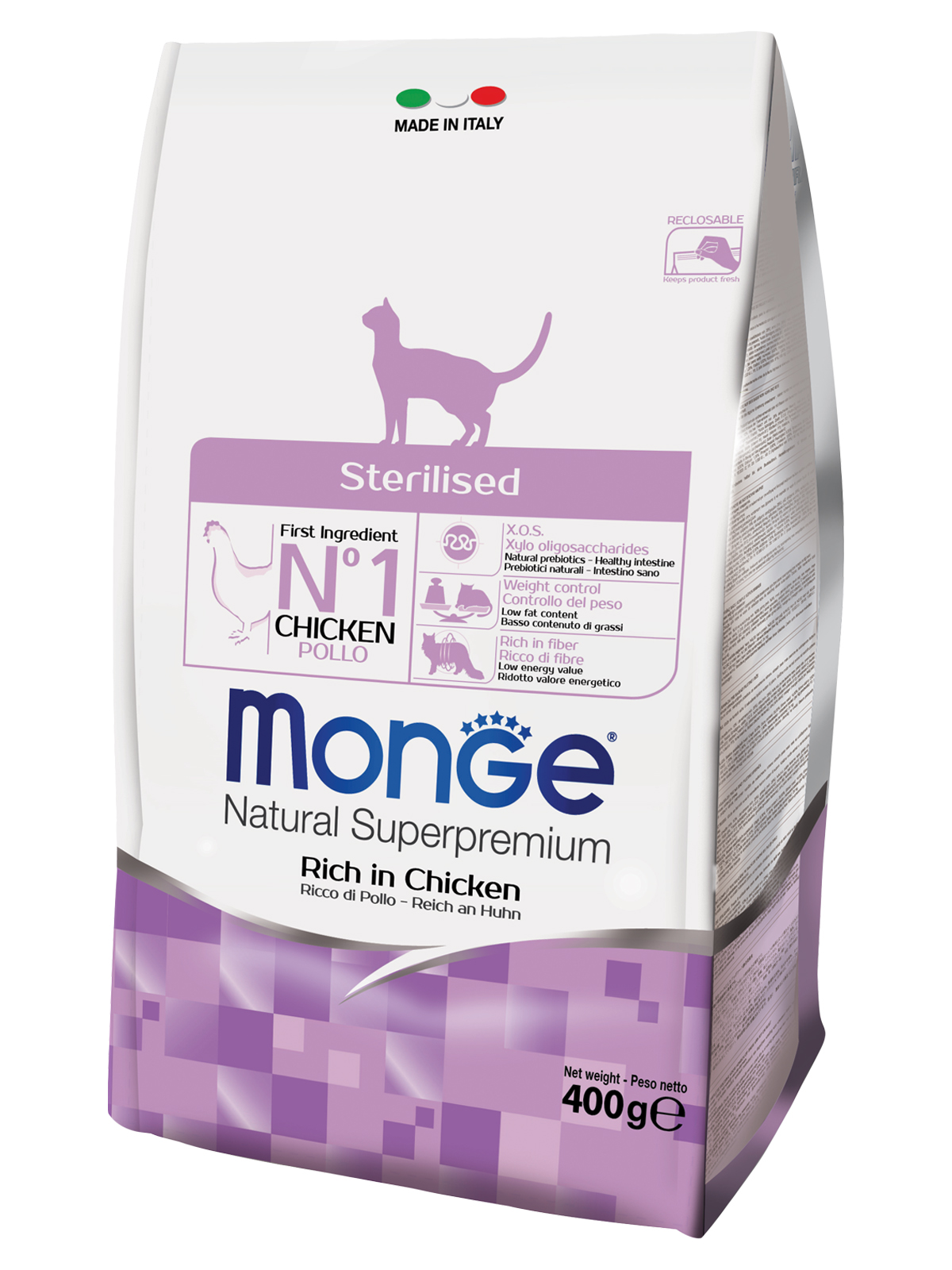 Monge Cat Sterilised корм для стерилизованных кошек всех пород и возрастов, курица / 400 гр