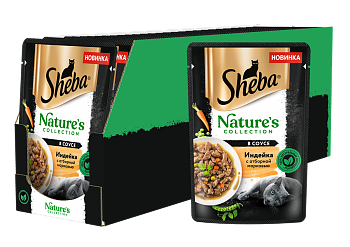 Sheba Nature's Collection влажный корм для кошек, с индейкой и морковью (28шт в уп)