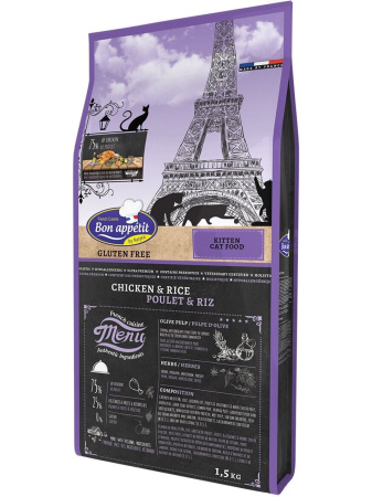 Bon Appetit корм для котят, гипоаллергенный, с курицей, с рисом