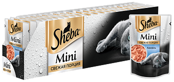 Sheba влажный корм для взрослых кошек всех пород, мини порция, лосось