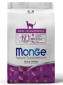 Monge Cat корм для взрослых кошек всех пород, курица