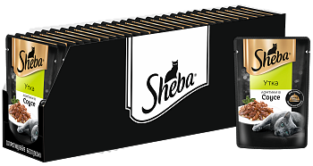 Sheba влажный корм для кошек, ломтики с уткой в соусе (28шт в уп)