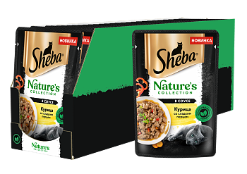 Sheba Натуральная Коллекция влажный корм для кошек, с курицей, паприкой и морковью (28шт в уп)