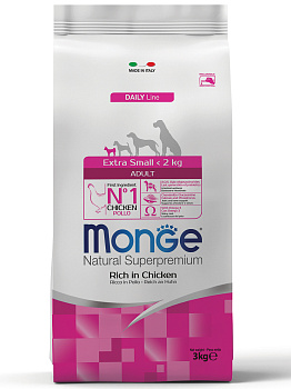 Monge Dog Extra Small корм для взрослых собак миниатюрных пород с курицей
