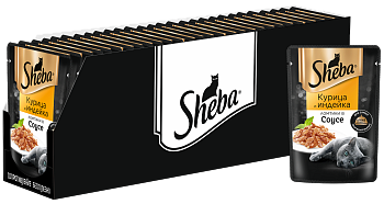 Sheba влажный корм для кошек, с курицей и индейкой в соусе (28шт в уп)