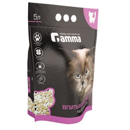 Gamma наполнитель для кошачьих туалетов, впитывающий