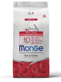 Monge Dog Mini Puppy & Junior корм для щенков малых пород, курица