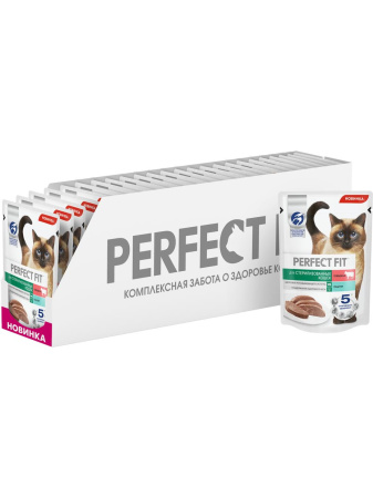 Perfect Fit влажный корм для стерилизованных кошек, паштет с говядиной (24шт в уп)