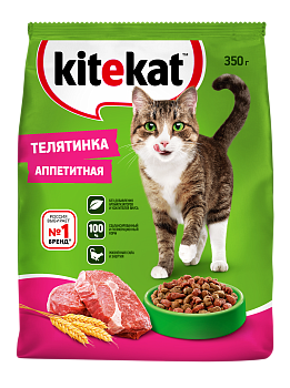 Kitekat корм для взрослых кошек, с аппетитной телятиной