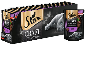 Sheba Крафт Коллекция влажный корм для кошек, рубленые кусочки, ягненок в соусе (28шт в уп)