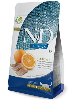 Farmina N&D Ocean корм для стерилизованных кошек, беззерновой, сельдь c апельсином