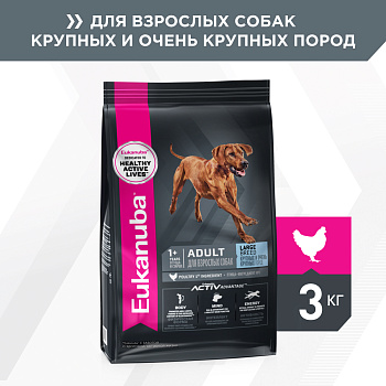 Eukanuba корм для взрослых собак крупных пород, птица