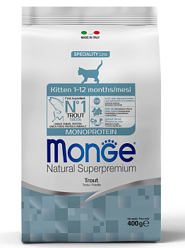 Monge Cat Kitten Monoprotein корм для котят всех пород, форель
