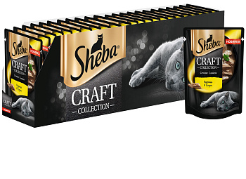 Sheba Крафт Коллекция влажный корм для кошек, рубленые кусочки, курица в соусе (28шт в уп)